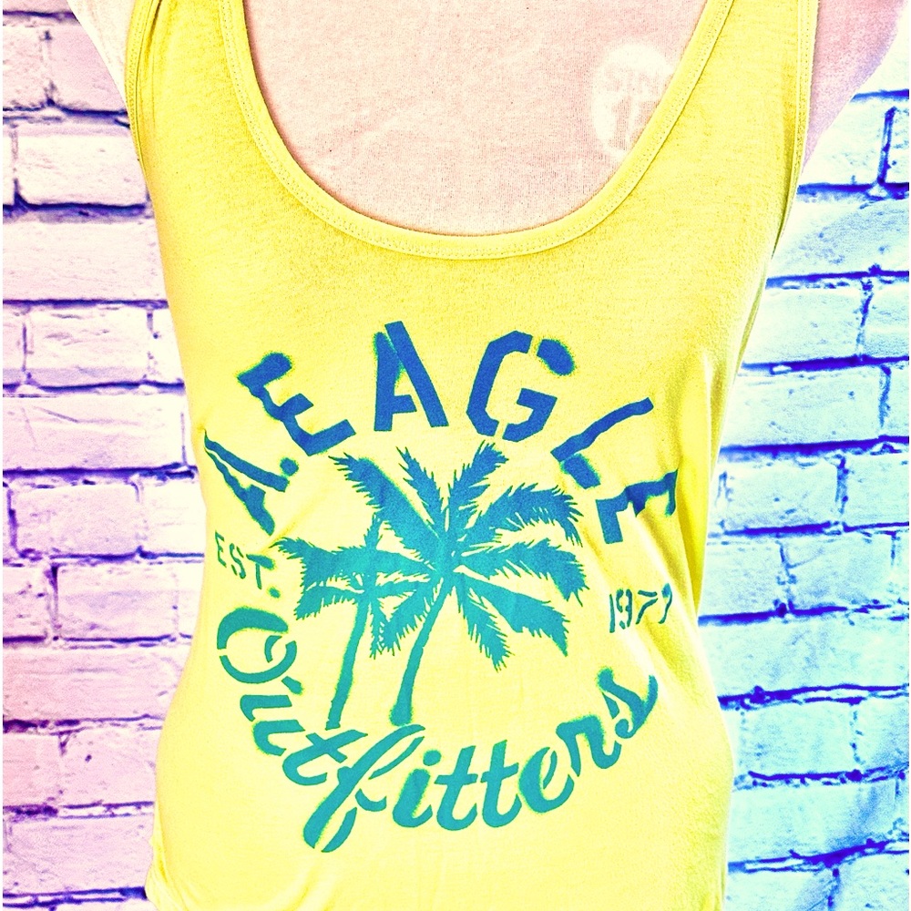 American Eagle Outfitters Neon Yellow Razor Back Tank Top Size M
